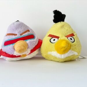 🎁5/$25 Angry Birds 5” Round Plush Lot Chuck & Lazer Bird Stuffed Animals